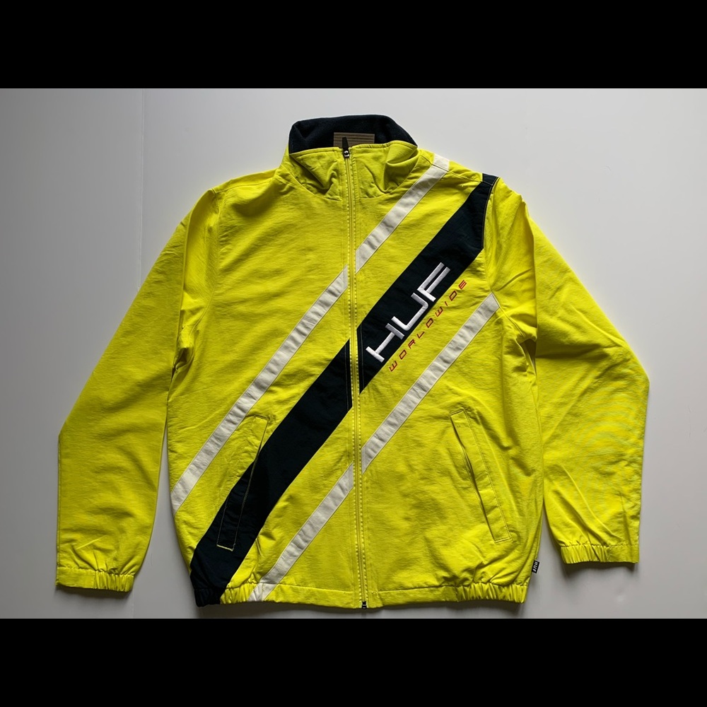 HUF Worldwide Men’s Yellow Track Jacket sz Medium